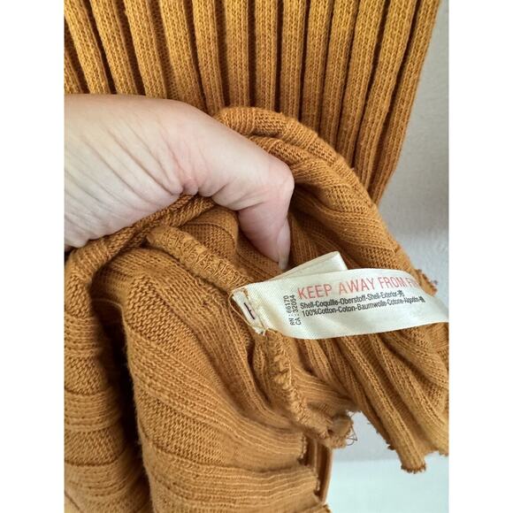 Free People Walk About Ribbed Maxi Dress Mustard Yellow XS Neutral Earthy Boho - Picture 8 of 8